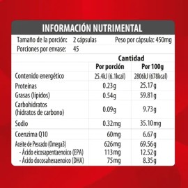 Co Q10  Coenzima Q10 Pura  Omega 3  90 Softgels  Maklen Sabor Sin sabor                                                                               