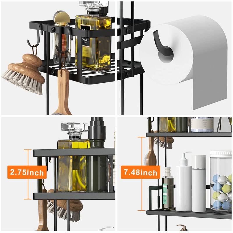 FLOLXNB Over The Toilet Storage Shelf, 3-Tier Bathroom Storage Organizer