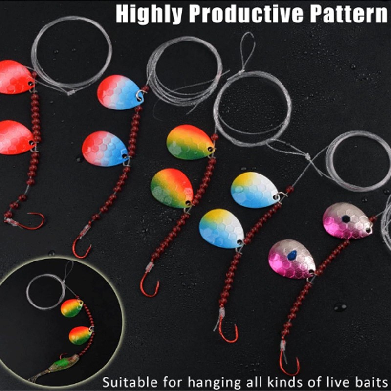 JSHANMEI 10 Pack Walleye Rigs Fishing Lures Walleye Spinner Rig