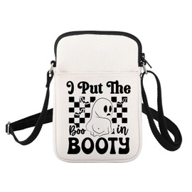 Funny Ghost Gifts Ghost Crossbody Bag I Put The Boo In Booty Ghost Lover Cell Phone Purse with Adjustable Strap, 241219 Ghost C, M