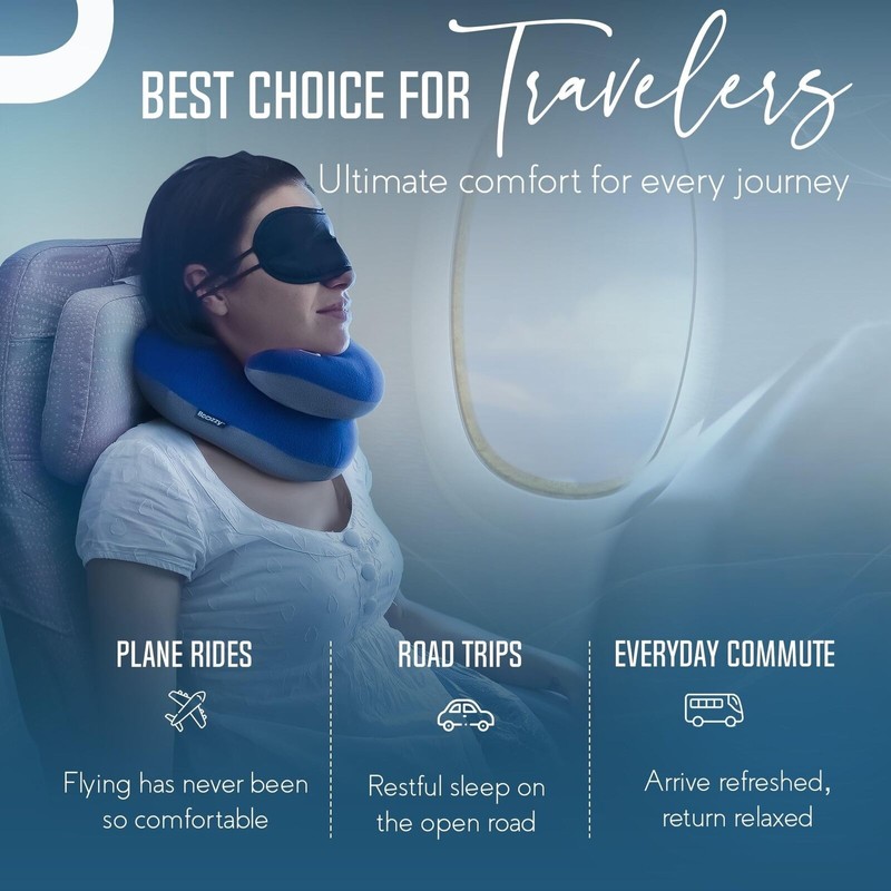 BCOZZY Neck Pillow for Travel Provides Double Support to The