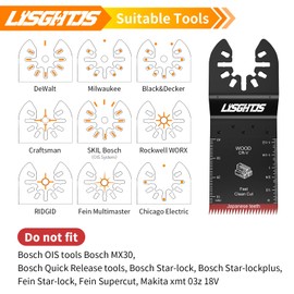 LISGHTJS 27 PCS Oscillating Tool Accessories Universal Wood Metal Oscillating Multitool Quick Release Tool Kits Fit Fein Multimaster, Ryobi, Bosch, Dremel, Rockwell, Makita More