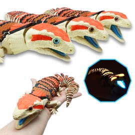 Mivi Collection Articulated Glow in The Dark Skink Lizard – 3D Printed Lizard - Striped Desert Beast with UV Blue Tongue Feature, Full-Body Articulation, Glow Effect Design, 3D Lizard. Skink Lizard