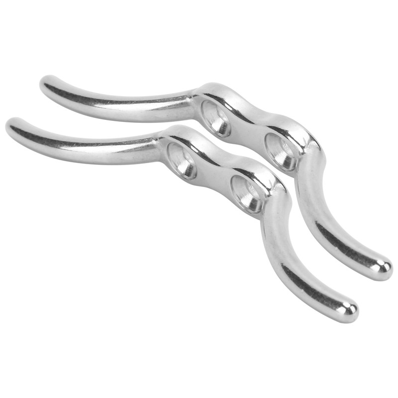 2pcs/set 6in Cleat Stainless Steel Flagpole Cleat Hook Flag Halyard