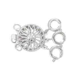 sourcing map Layering Chain Clasp Separator 3 Stands Slide Chain Lock Clasp Converter Connector for Layered Chain Making, Silver