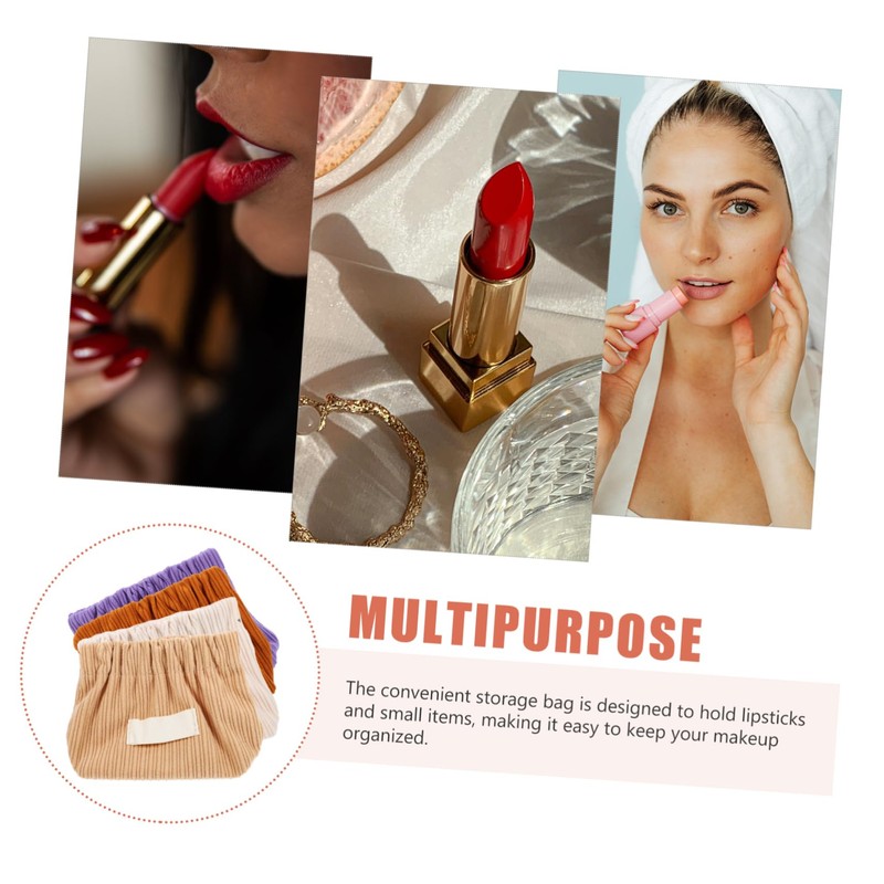 Healeved 4pcs Women Quilted Makeup Bag Lipstick Bag Portable Storage