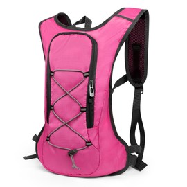 Lightweight Bike Backpack, Waterproof Breathable Cycling Bicycle Rucksack for Men and Women,10L Mini Ultralight Biking Daypack for Cycling,Camping,Running (Pink)