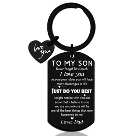To My Son Gifts from Dad Mom Teenage Boy Gifts Inspirational Keychain for Sons Teen Boy 18th Birthday Gifts for Boys Christmas Gifts Stocking Stuffers Teen Boys Gift Ideas