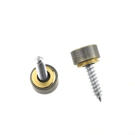Hahiyo 10mm Diameter Mirror Screws Brushed Copper Material Solid Easy Install Brass Washer Decorative Caps Fasteners Nails Bronze 10 Pairs for Bathroom Mirrors Panels Kitchen Ceiling Arts Crafts