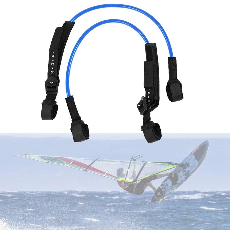 EVTSCAN Surfing Leash String,2PCS 28‑34inch Black Adjustable Safety Windsurfing Harness