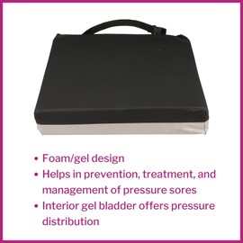 McKesson Seat Cushion for Wheelchairs and Office Chair, Foam/Gel, 16 in x 16 in x 3 in, 1 Count