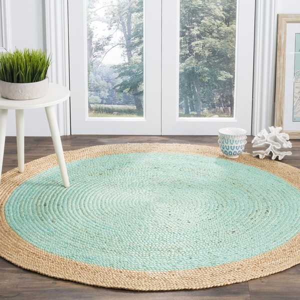 Safavieh Natural Fiber Round Collection NF801A Handmade Boho Braided Jute