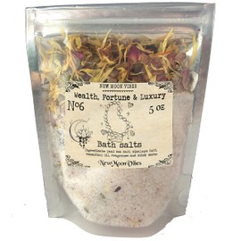 Wealth and Luxury Essential Oils Herbal Spell Ritual Bath Salts with Real Herbs Botanicals Infused Manifest Luck Promotion Riches Job Raise Abundance Income Money Magnet Prosperity
