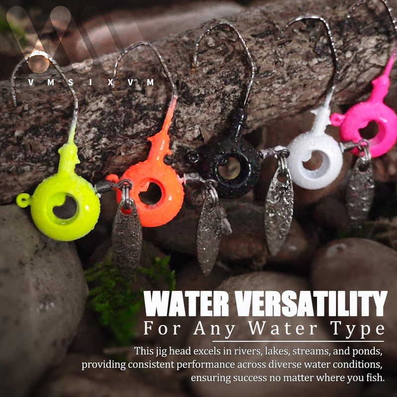VMSIXVM Crappie Jigs with Spinner, 15 Pcs Scent Holder Underspin