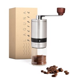 Laguna Pacific Manual Coffee Bean Grinder | 6 Coarseness Settings | Espresso, Cold Brew, French Press, Drip, | Burr Hand Mill | Home, Portable, Camping, Travel