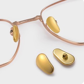 TORWOL Screw-in Metal Glasses Nose Pad 2Pairs, Anti-Slip Titanium Glasses Nose Pieces, Replacement Nose Pieces Pads for Glasses Sunglasses with Screws and 3-in-1 Screwdriver(S,Gold)