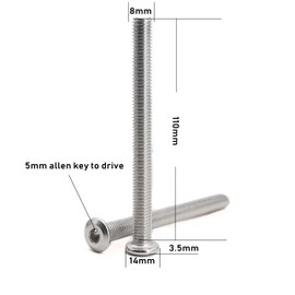 binifiMux - 6 tornillos de conexión para muebles, acero inoxidable 304