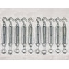 Hook to Eye Turnbuckle Galvanised Open Body Straining Screws x10