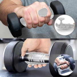 Rubber Gym Grips Fingerless Workout Grips - Ergonomic Rubber Hand Protector Gloves for Weight Lifting, Pull-Ups, Gym Training and Exercise, for Men and Women，Grey