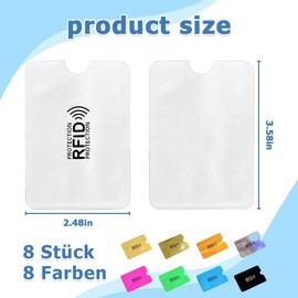 Bralucy ID Card Holder 8pcs Colorful Credit Card Protector RFID Card Case Plastic Card Protector Sleeves Soft Blocking Card Badge Holders for Women and Men