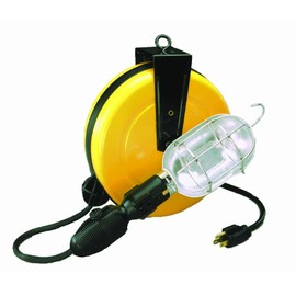 Alert 5000A-30GCB Professional Incandescent Retractable Cord Reel Work Light w/Built-in Circuit Breaker, Yellow