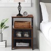 VECELO Nightstand Set of 2, End Table with Flip Drawer,