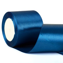 Navy Satin Ribbon - 75mm Wide, 3 Inch Thick for Wedding, Gift Wrapping & Crafting