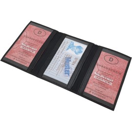 ID and Credit Card Case Leather MJ-Germany Design-in 3 different colours Black Nero