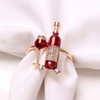 Wuluwala Napkin Buckle Holder 6Pcs Wine Bottle Wine Glass Napkin