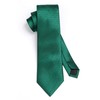 HISDERN Green Ties for Men Emerald Green Stripe Tie Silk