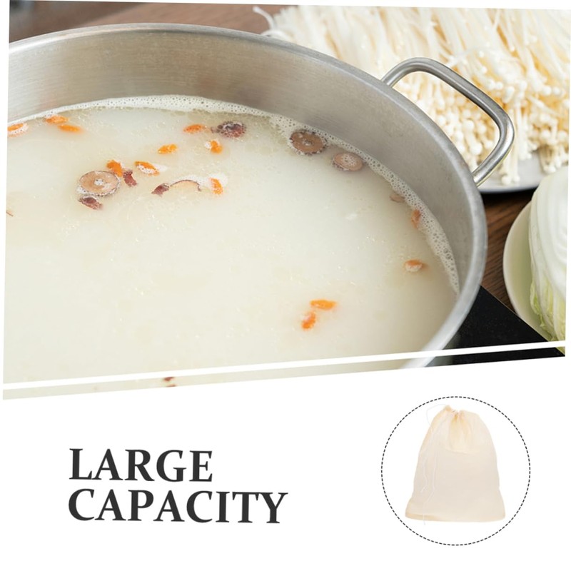 ULTECHNOVO 20pcs Reusable Drawstring Soup Bags Fine Mesh Cooking Strainer