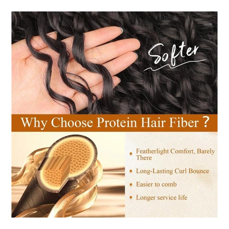 Curly Clip in Hair Extensions,4PCS 20 Inch 100％ Pure Protein