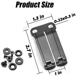 Mono-Block Belt Clip, Gear Belt Clips with Screws Dark Matte Grey Holster Mounting Accessories Holster Sheath Belt Clip Clasp Fits for Holsters, Mag Pouches, Knife Sheaths, Wallets & More