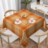 Fall Square Tablecloth 54 Inch,Burnt Orange Buffalo Plaid
