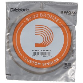 D'Addario .039 Bronze Wound Single String for Acoustic Guitar