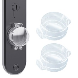 2 Pack Deadbolt Child Safety Lock Cover, Child Proof Door Knob Cover, Door Safety Deadbolt Lock for Kids (Transparent)