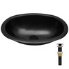 LQS Black Oval RV Kitchen Sinks, 16.73" x 11.81" Small