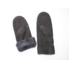 SUPER s6x Lambskin Gloves Mittens Merino Lambskin Dark Grey Ladies