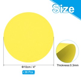 PATIKIL 4 Inch Circle Cardboard, 36 Pieces Round Cut-Out Paper Thick Cardboard Coasters for DIY Craft Projects Classroom Bulletin Board Decoration, Yellow