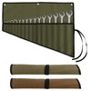 2 Piece Tool Roll Bag,Waxed Canvas Spanner Roll Bag,Spanner Organiser