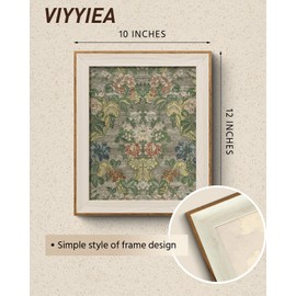 VIYYIEA Framed Canvas Wall Art, Vintage Wall Art for Living Room, Boho Oil Painting Picture Summer Home Decor Bathroom Wall Decor Gifts for Friends or Family -【Mirror Flower】-(10"x12")