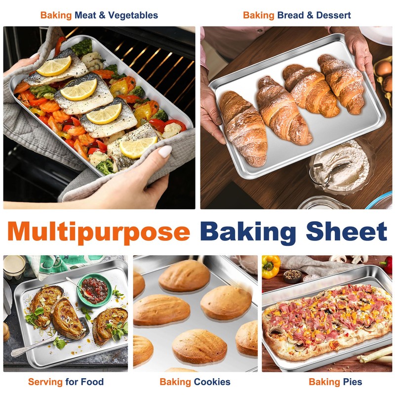 P&P CHEF 12.5 Inch Baking Cookie Sheet, Oven Pan Tray