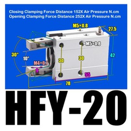 WOWCLEDED HFY10 HFY16 HFY20 HFY25 HFY32 Finger Air Cylinder Gripper for Mask Machine(Hfy20)