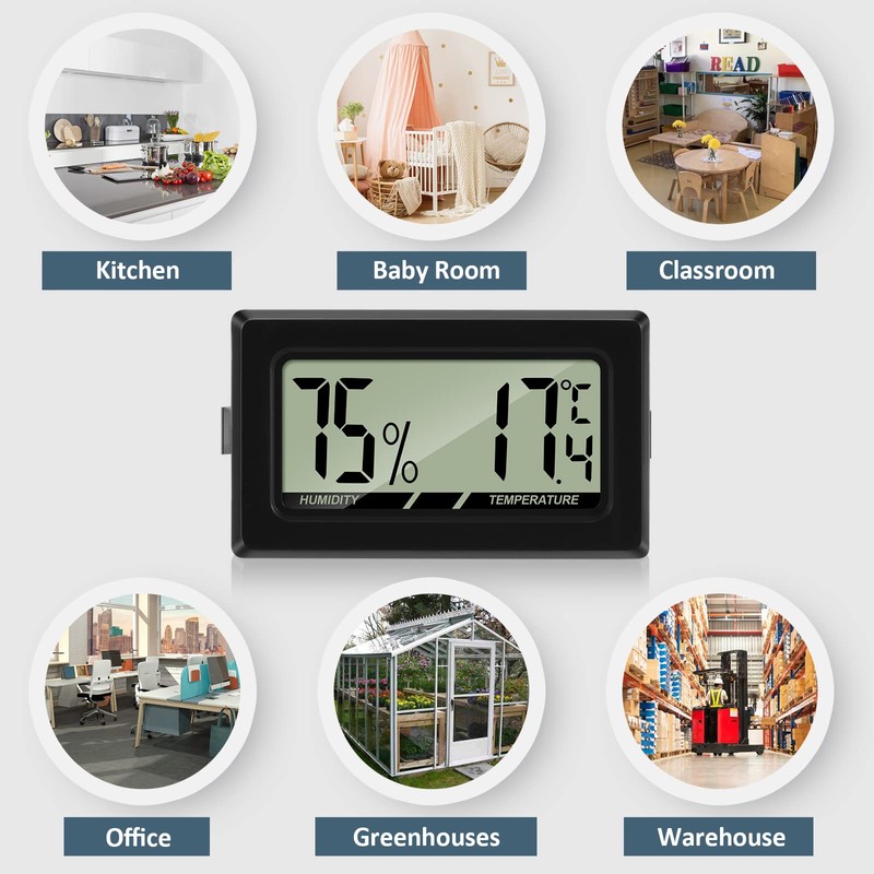 Thlevel Mini LCD Digital Thermometer Hygrometer, Temperature Humidity Tester for