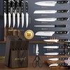 Emojoy Knife Set, 18-Piece Kitchen Knife Set with Block Wooden,