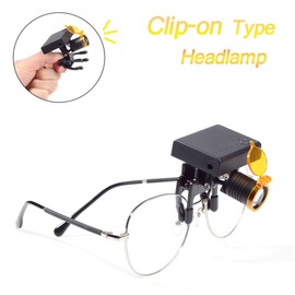 Headlamp Headlight 3W LED Wireless Headlight for Binoculars Magnifying Glasses with Optical Filter Clip-on Type + Storage Box