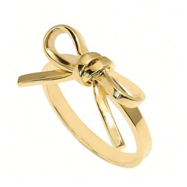 GLMOCM Bow Ring for Women Gold Bow Knot Ring Adjustable Open Promise Rings for Women Dainty Jewelry (Gold bow ring)