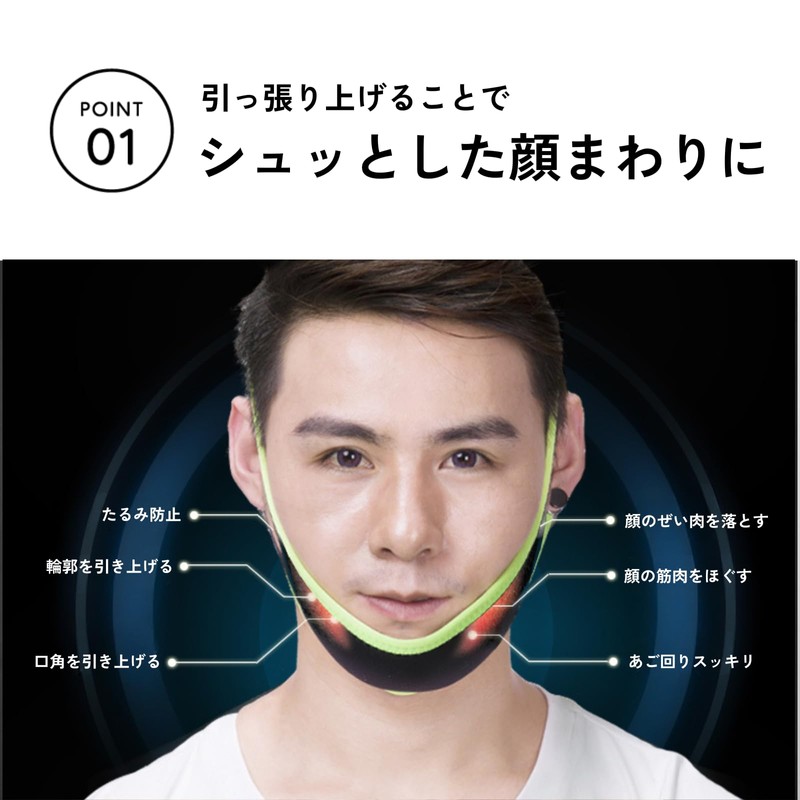 DIZLAS Men's Small Face Belt Mask, Small Face Band, Double