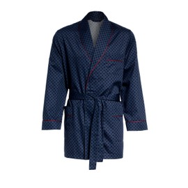 Revise RE-509 Elegant Men's Dressing Gown - Short - 100% cotton– Darkblue C3 – XL