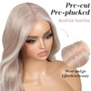 ENCOUNTERU Ash Blonde Wear and Go Glueless Wig with Bangs
